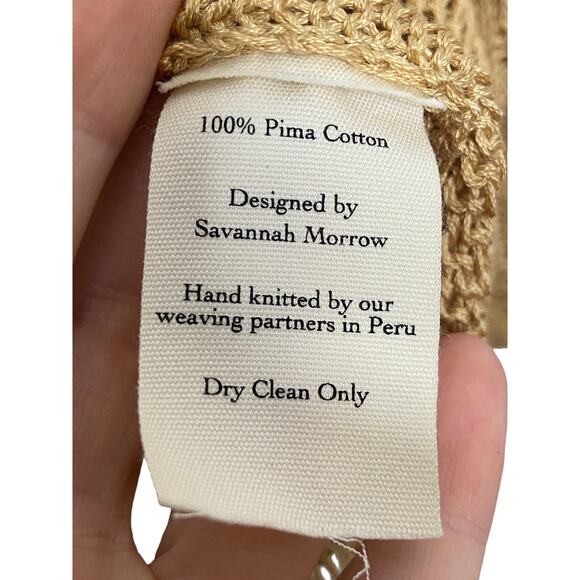 Savannah Morrow Rubina Midi Dress Crochet Knit Pima Cotton Coverup Cafe Size XS - Picture 5 of 11